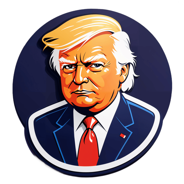 AI generated cartoon sticker for Donald Trump is a failure












