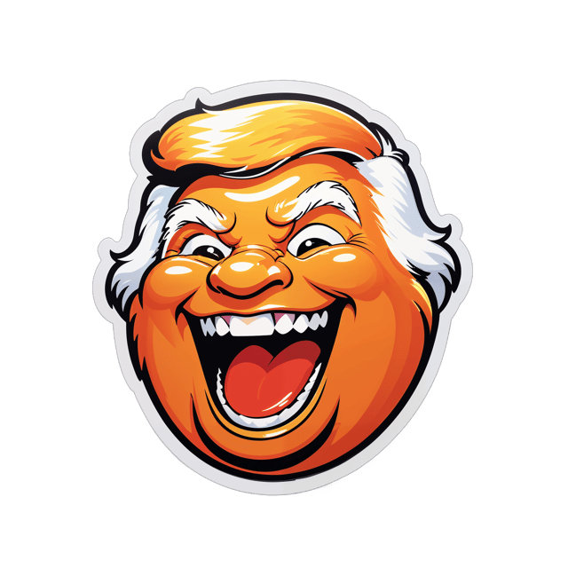 AI generated cartoon sticker for DONALD TRUMP LAUGH IN A SEAL

