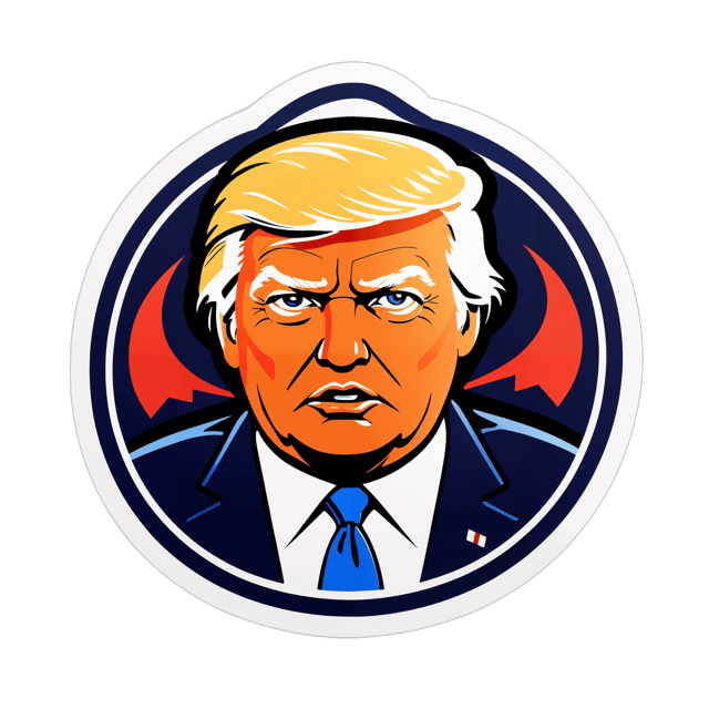 AI generated cartoon sticker for Donald Trump + I Lied





