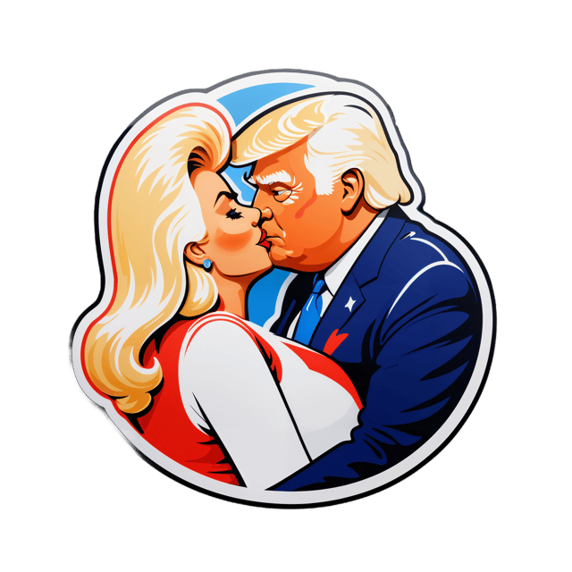 AI generated cartoon sticker for Donald Trump ass kisser


