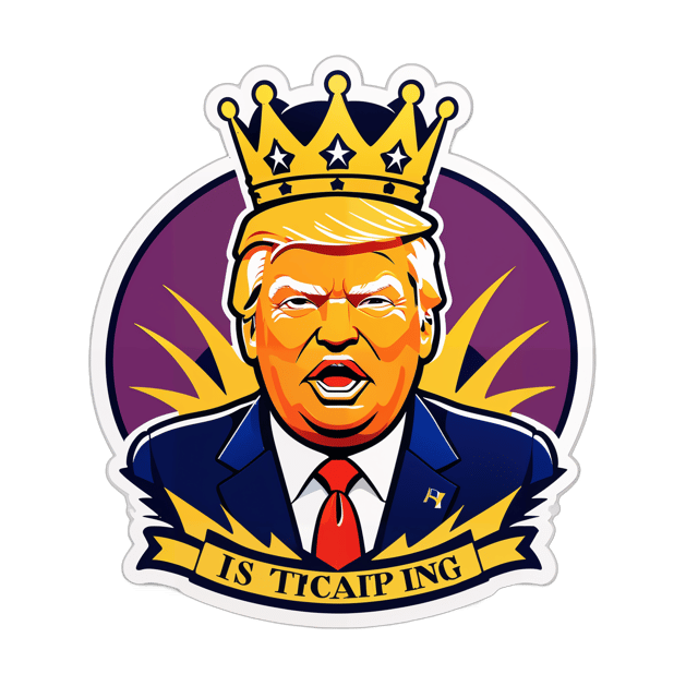 AI generated cartoon sticker for Donald Trump is King