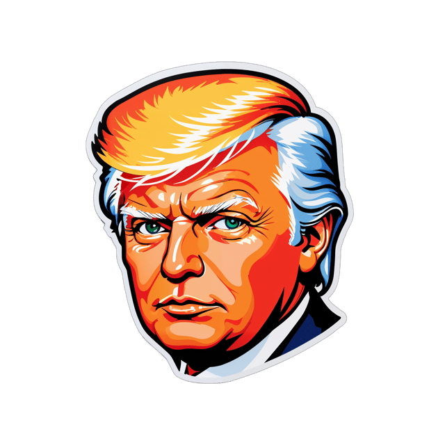 AI generated cartoon sticker for Donald Trump is a cult leader