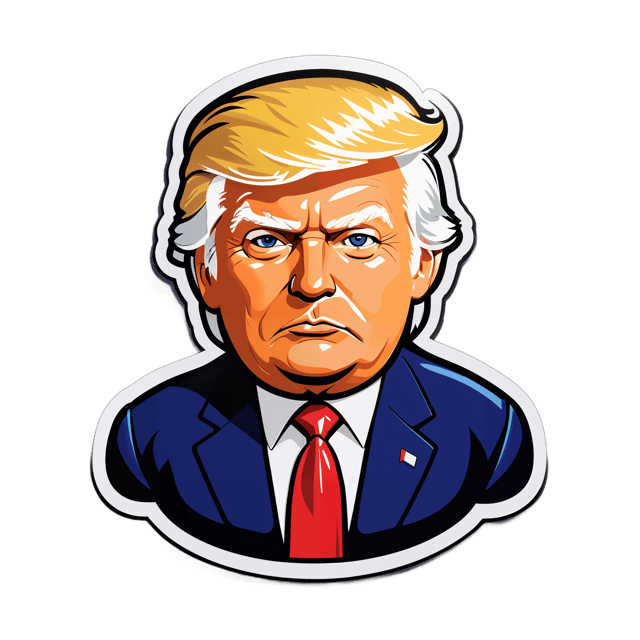 AI generated cartoon sticker for Donald Trump + I did this





