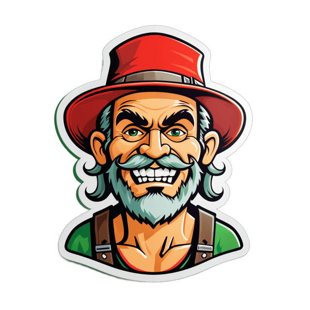 AI generated cartoon sticker for hill billy




