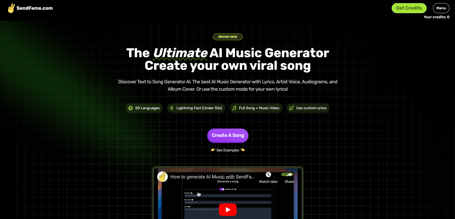 SendFame AI Music Generator