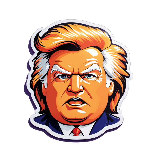 AI generated cartoon sticker for Trump's hair