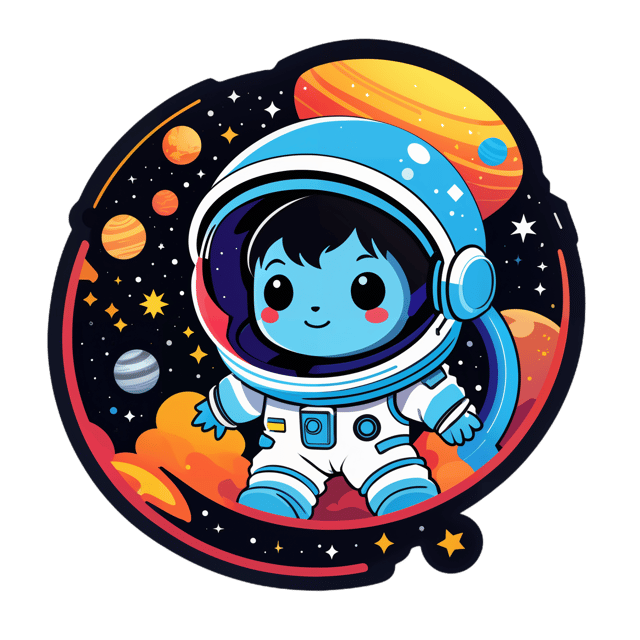 AI generated cartoon sticker for Space