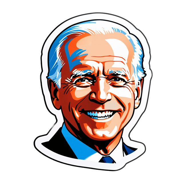 AI generated cartoon sticker for joe biden