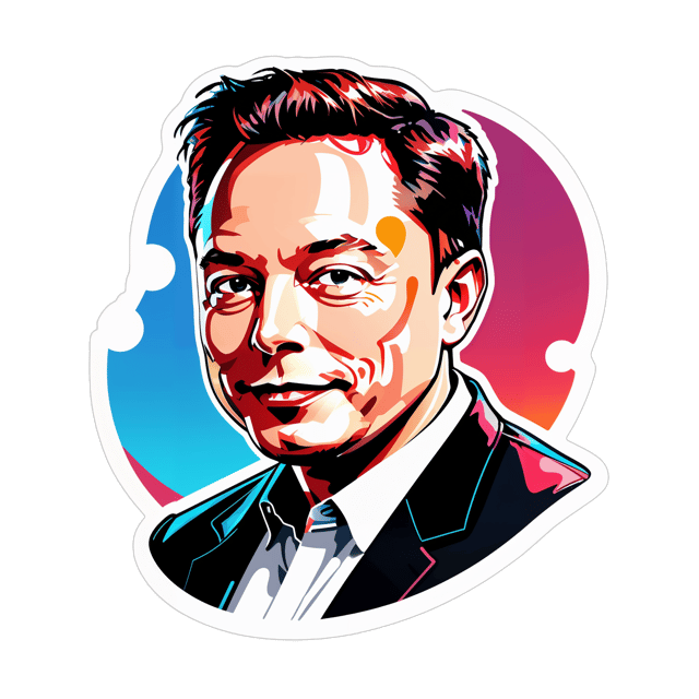 AI generated cartoon sticker for elon musk