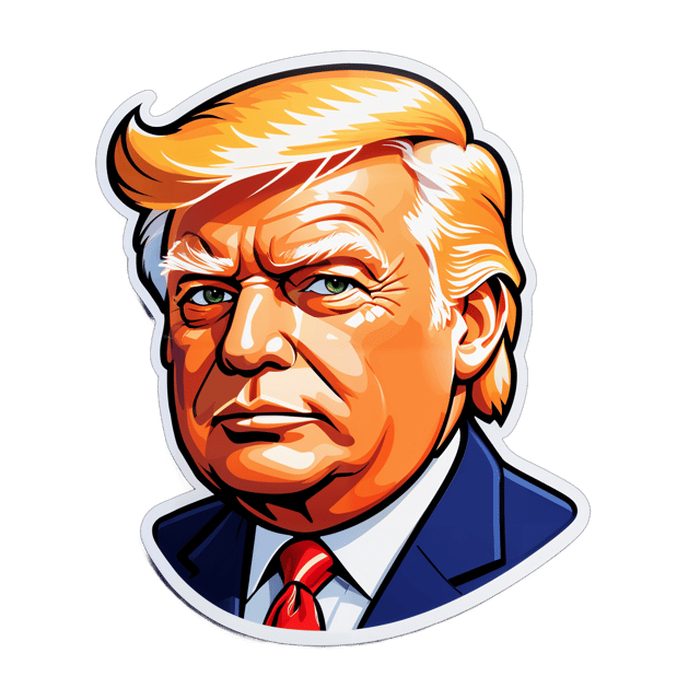 AI generated cartoon sticker for Donald Trump