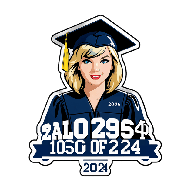 AI generated cartoon sticker for Taylor Swift Class of 2024 in My Graduation Era
