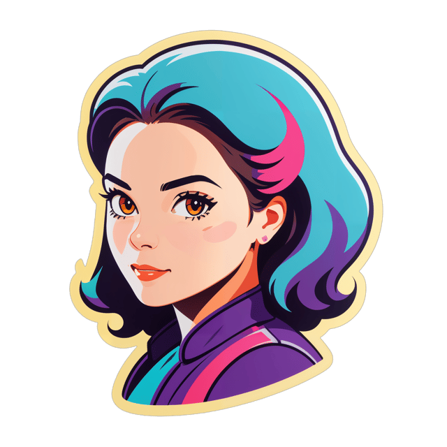 AI generated cartoon sticker for woman