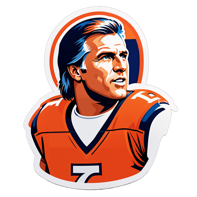 AI generated cartoon sticker for john elway
