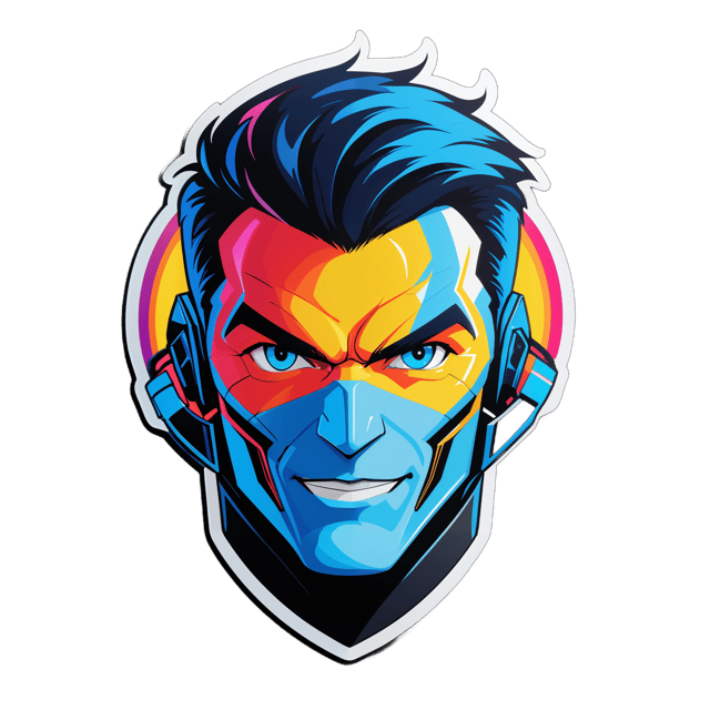 AI generated cartoon sticker for Ivan Ivančin cyber