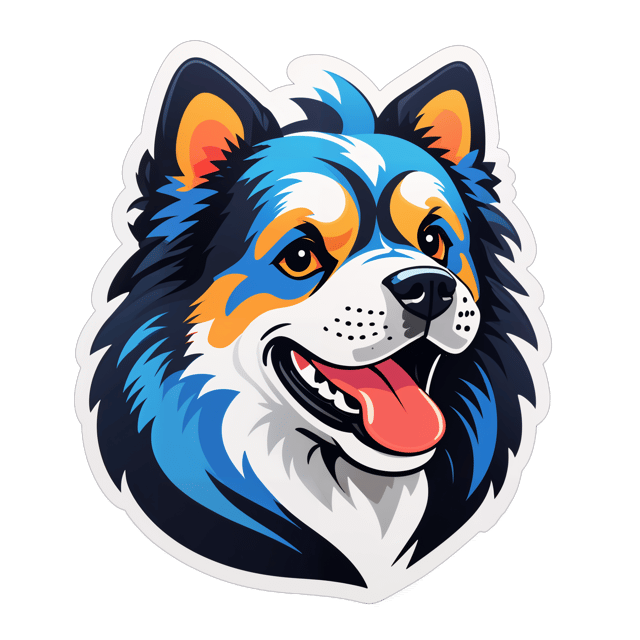 AI generated cartoon sticker for dog