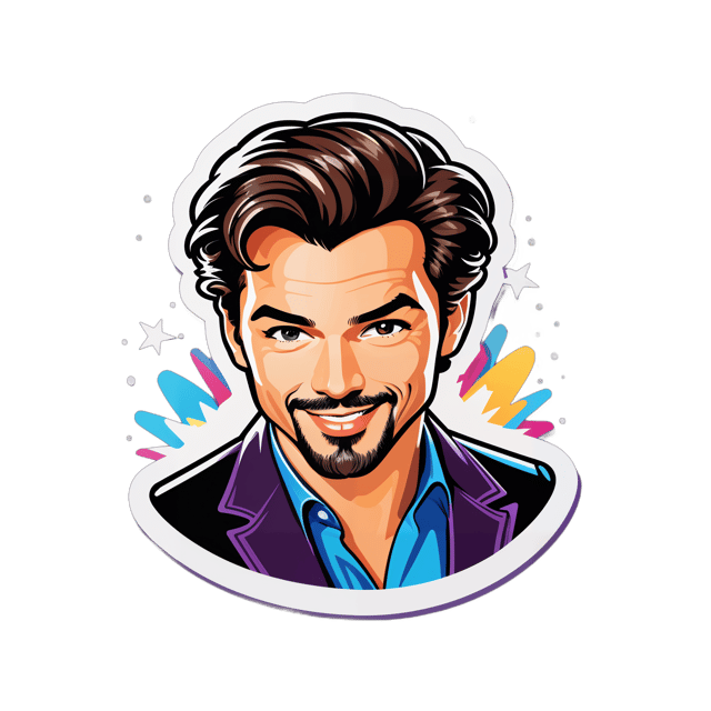 AI generated cartoon sticker for celebrity