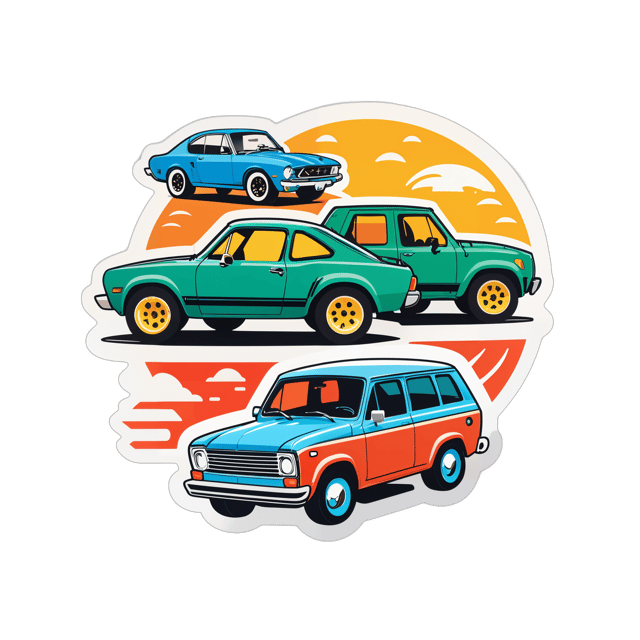 AI generated cartoon sticker for Vehicles