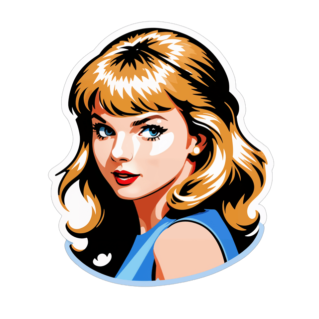 AI generated cartoon sticker for taylor swift