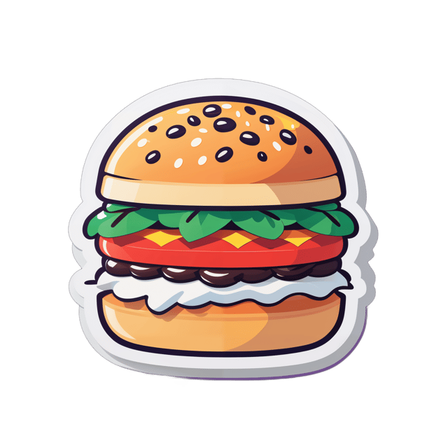 AI generated cartoon sticker for Food