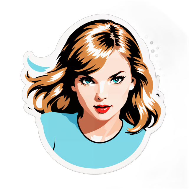 AI generated cartoon sticker for taylor swift