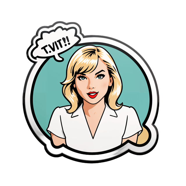 AI generated cartoon sticker for Taylor Swift with IVORY are my #1 in a speech bubble 