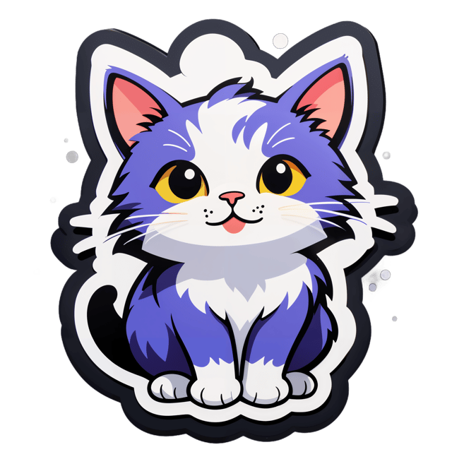 AI generated cartoon sticker for cat