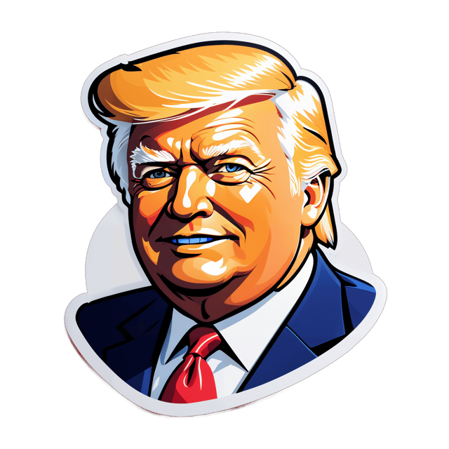 AI generated cartoon sticker for donald trump