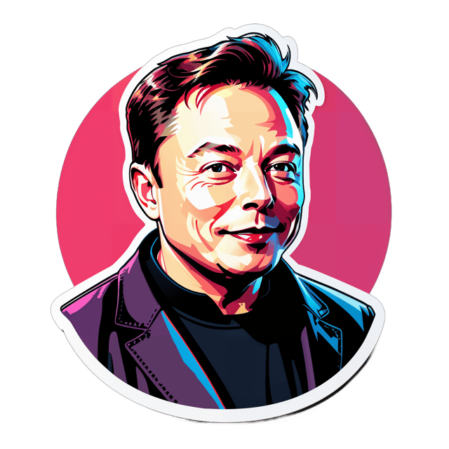 AI generated cartoon sticker for elon musk